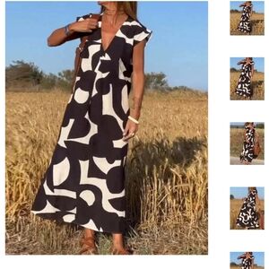 Black and white maxi dress size small